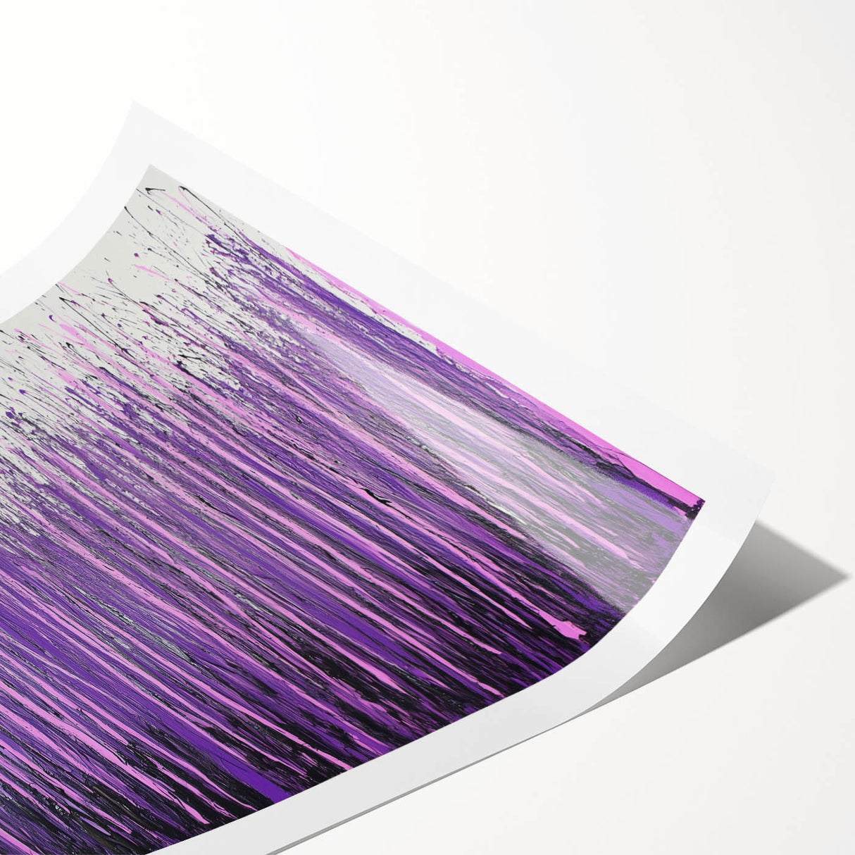 Purple Abstract Drip – Modern Large Canvas & Framed Wall Art