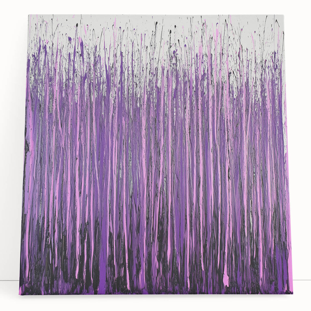 Purple Abstract Drip – Modern Large Canvas & Framed Wall Art