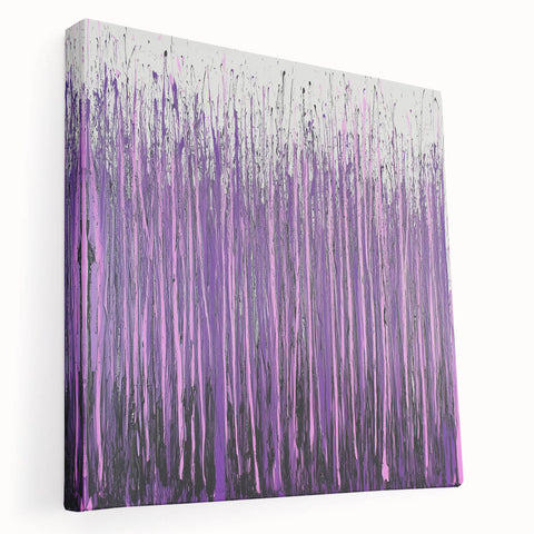 Purple Abstract Drip – Modern Large Canvas & Framed Wall Art