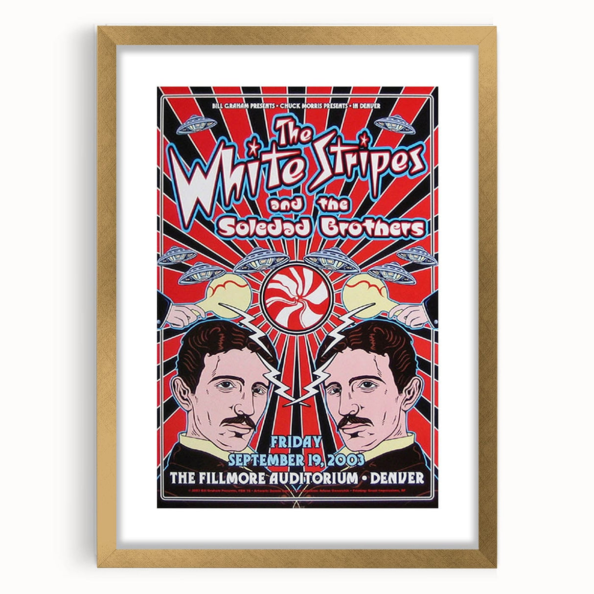 The White Stripes 2003 Concert Poster - Fillmore Denver