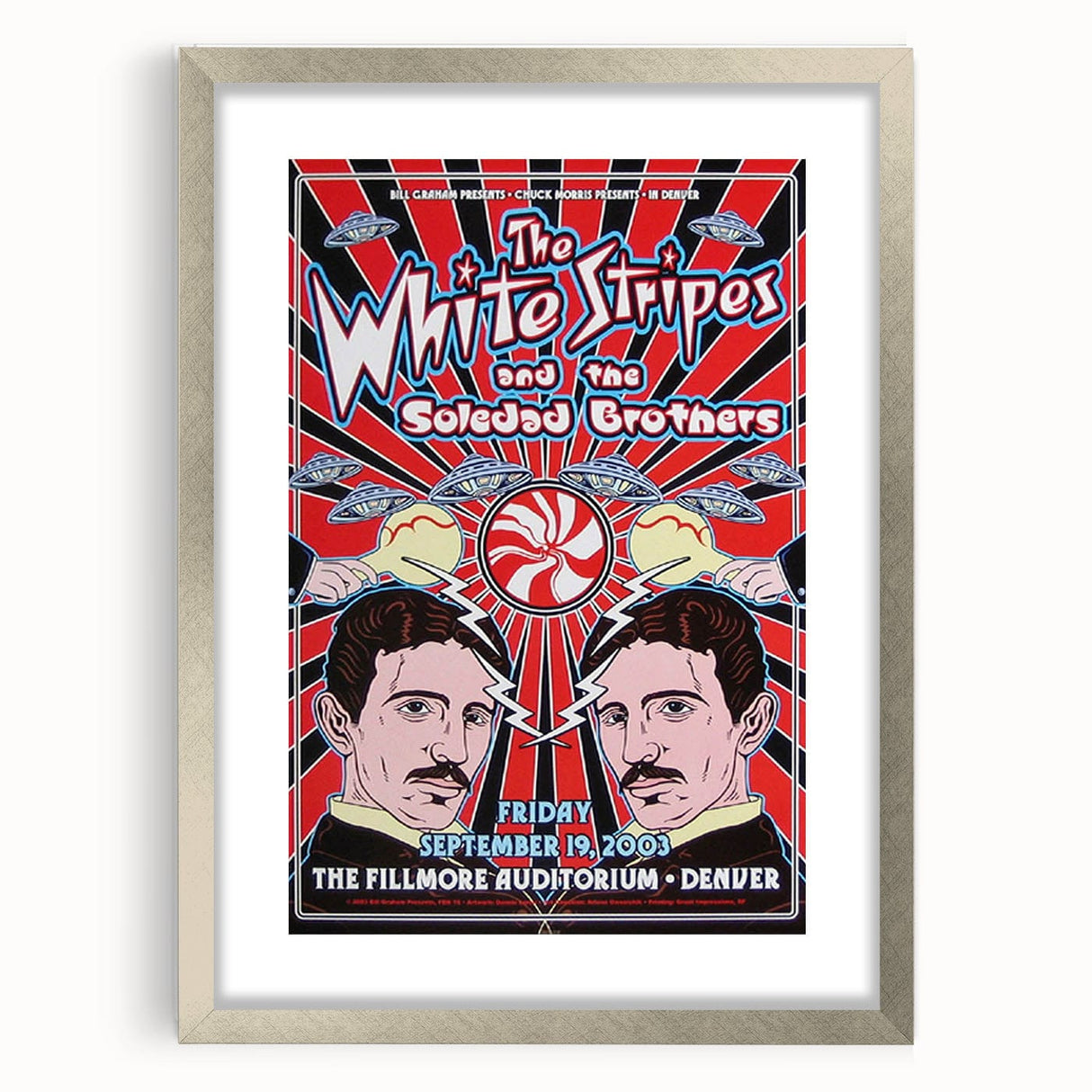 The White Stripes 2003 Concert Poster - Fillmore Denver