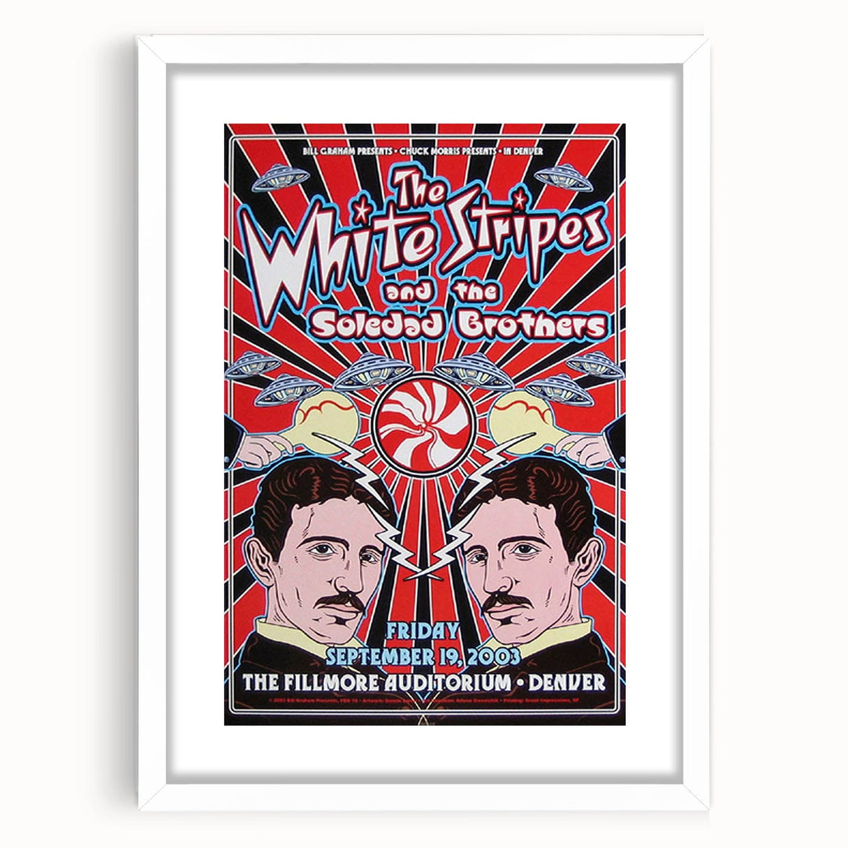The White Stripes 2003 Concert Poster - Fillmore Denver