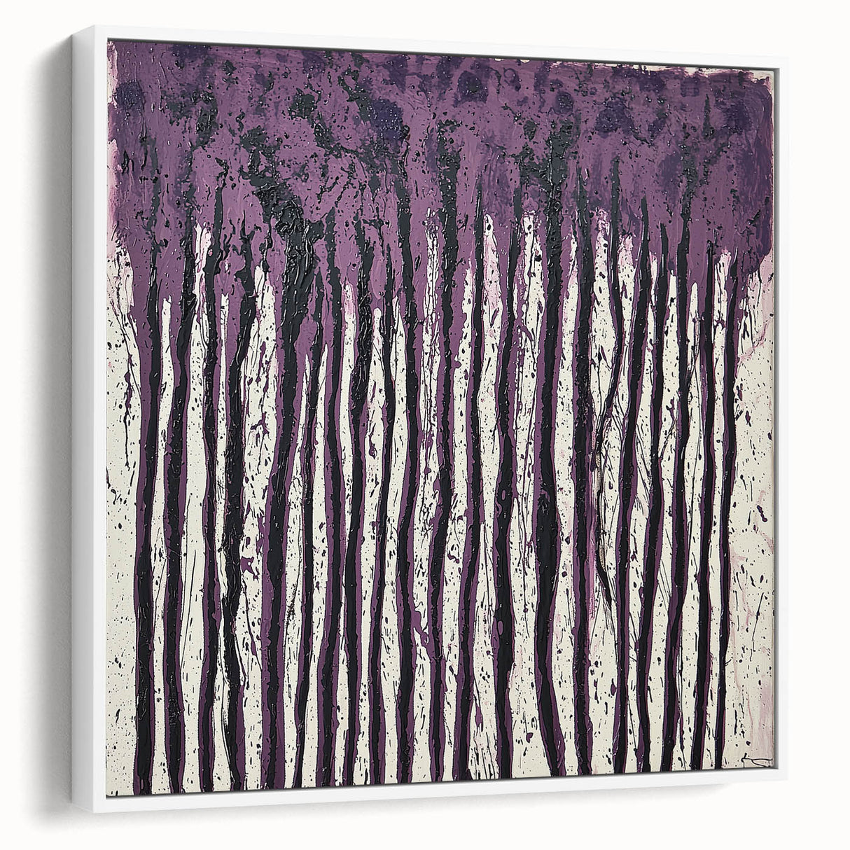 Purple Drip Abstract – Modern Canvas & Framed Wall Art