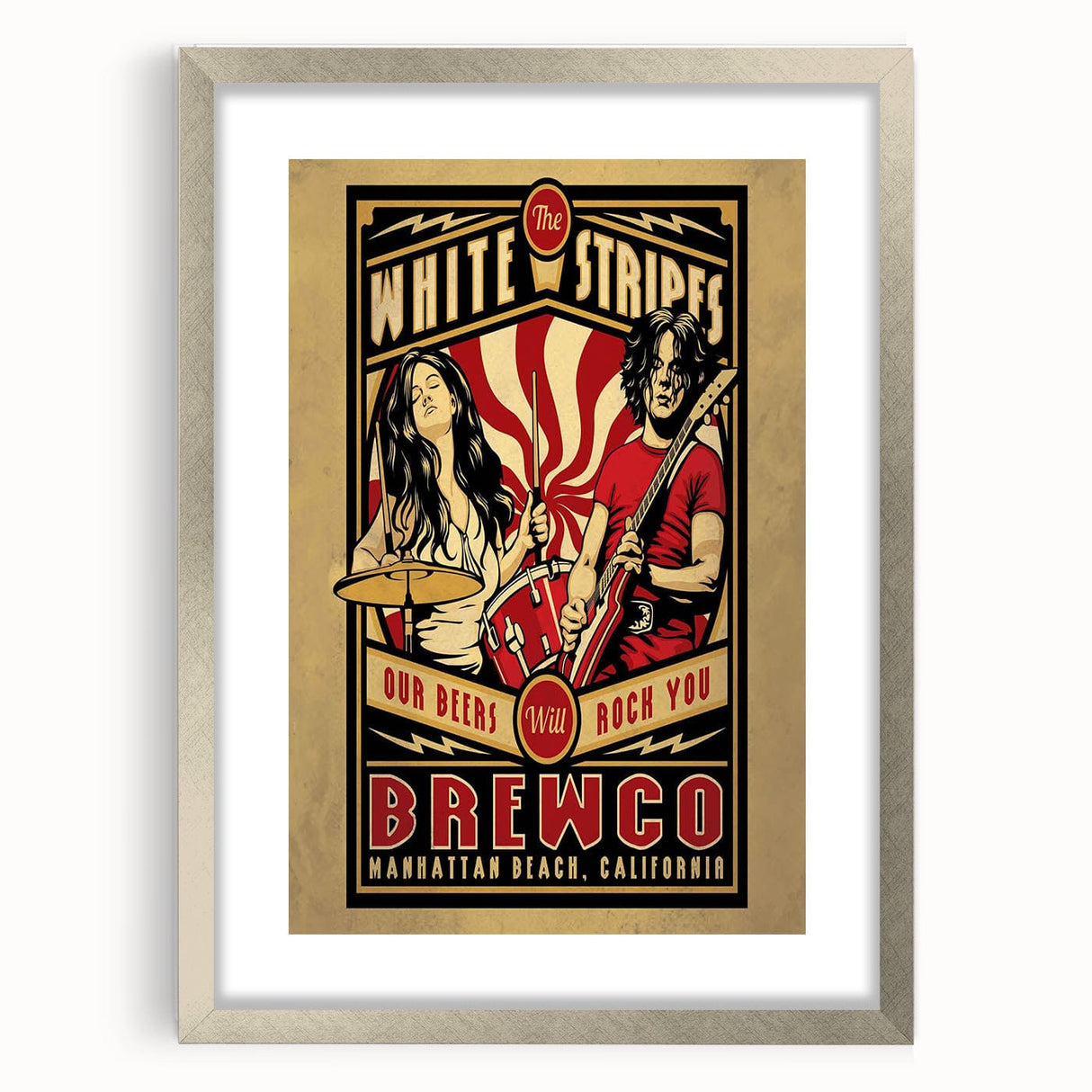 The White Stripes Brewco Concert Poster - Manhattan Beach