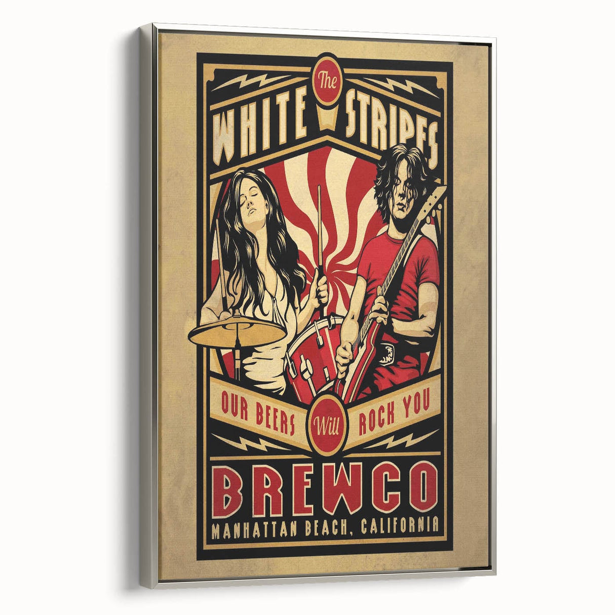 The White Stripes Brewco Concert Poster - Manhattan Beach