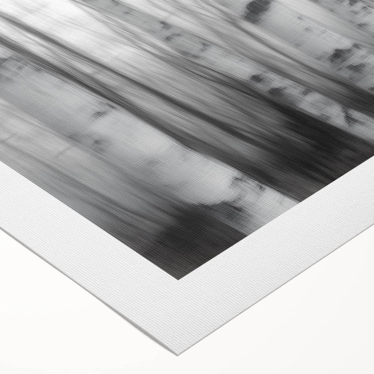 Birch Forest Blur – Dynamic Black and White Abstract Motion Wall Art