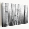 Birch Forest Blur – Dynamic Black and White Abstract Motion Wall Art