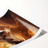 Stunning rolled print showcasing a vibrant landscape with intricate cave formations, ideal for home decor. Packaged securely in a durable cardboard tube for protection during shipping.