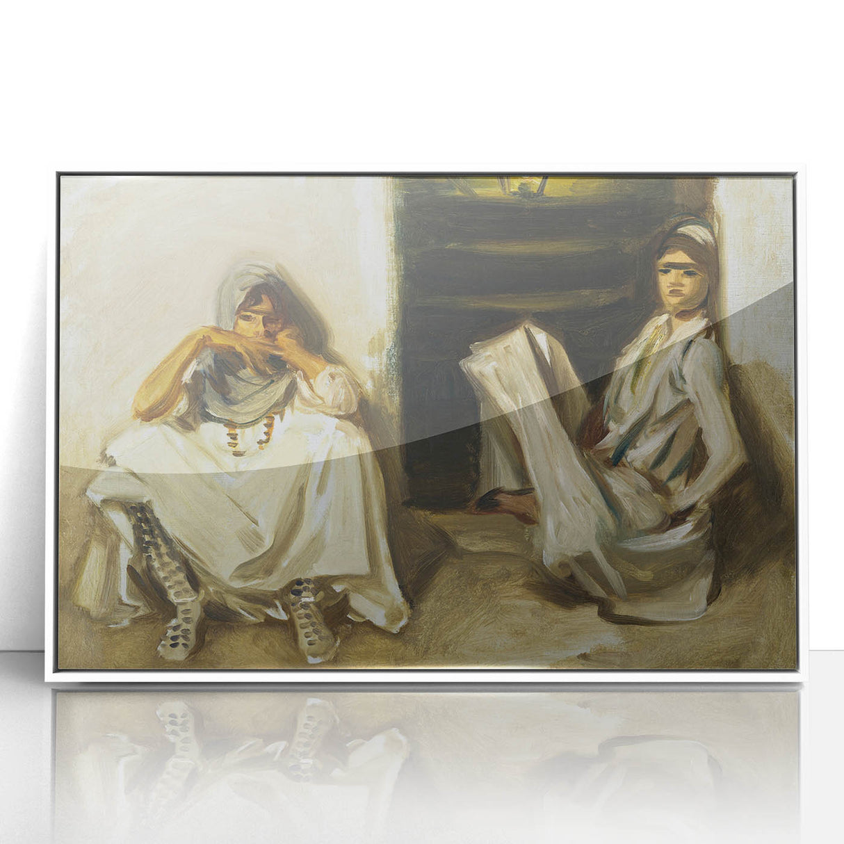 Classic Romantic Paintings: Two Arab Women - Historical Romanticism Canvas