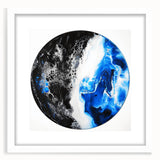 Abstract Bedroom Wall Art – Round Acrylic Canvas Print in Blue