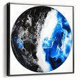 Abstract Bedroom Wall Art – Round Acrylic Canvas Print in Blue