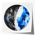 Abstract Bedroom Wall Art – Round Acrylic Canvas Print in Blue
