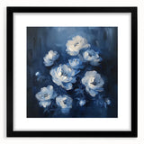 Framed Dining Room Prints - Elegant Blue Floral Artwork
