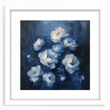 Framed Dining Room Prints - Elegant Blue Floral Artwork