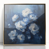 Framed Dining Room Prints - Elegant Blue Floral Artwork