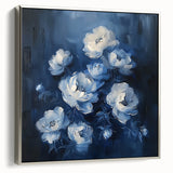 Framed Dining Room Prints - Elegant Blue Floral Artwork