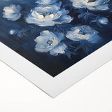 Framed Dining Room Prints - Elegant Blue Floral Artwork