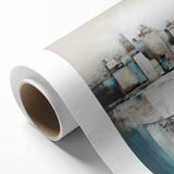 Abstract architecture wall art print on rolled canvas showcasing geometric shapes and vibrant colors, ideal for modern decor. Packaged securely in a cardboard tube for safe delivery.