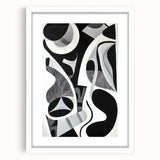 Abstract geometric frame showcasing a modern design on a white mat background, ideal for enhancing interior decor. Perfect for contemporary art lovers seeking stylish home accents.