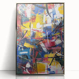 Framed acrylic art piece showcasing abstract silver splatters on a sleek black background, ideal for modern home decor and artistic interior styling.