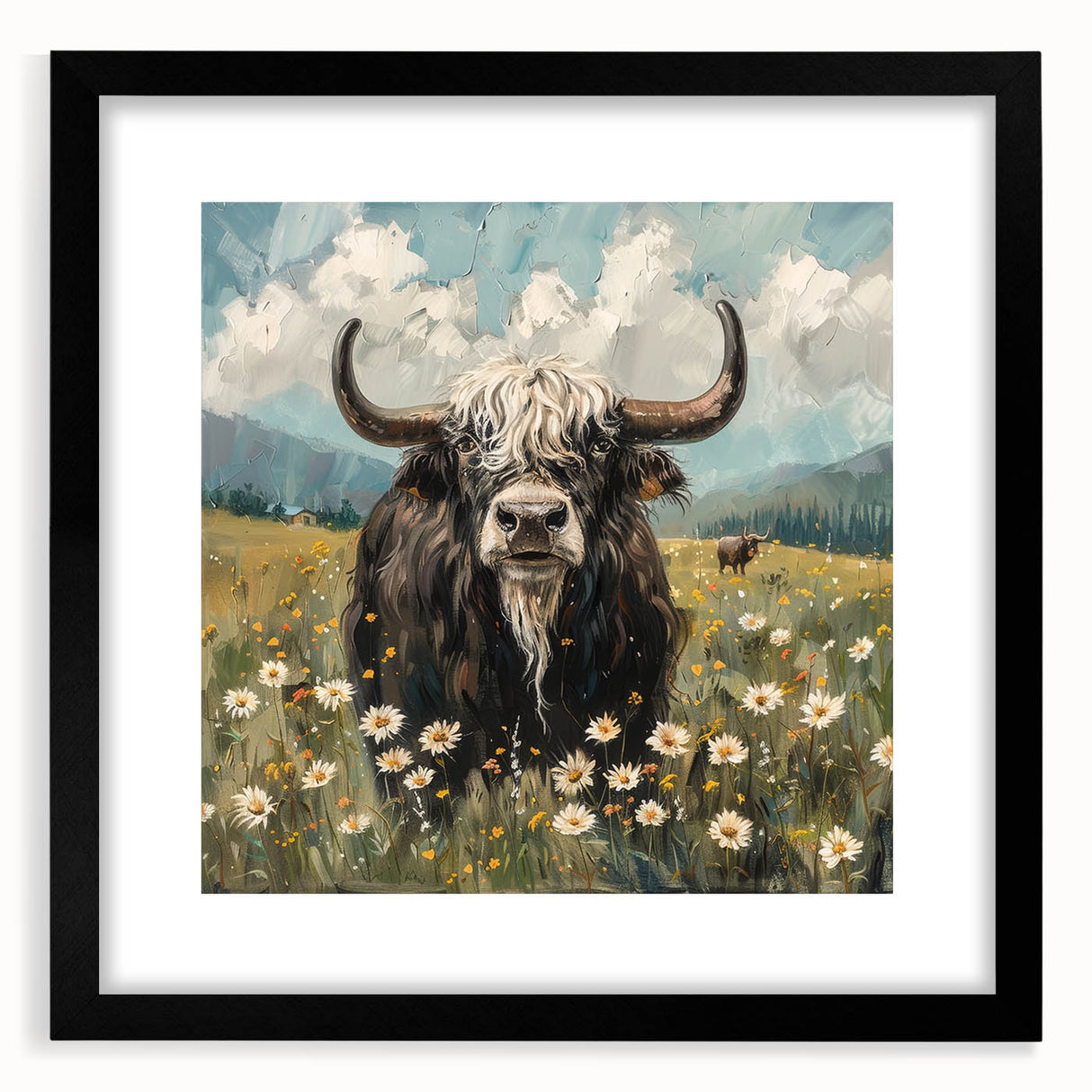 Framed animal-themed artwork with a black mat, showcasing detailed illustrations of various wildlife in a stylish setting, perfect for home decor enthusiasts.