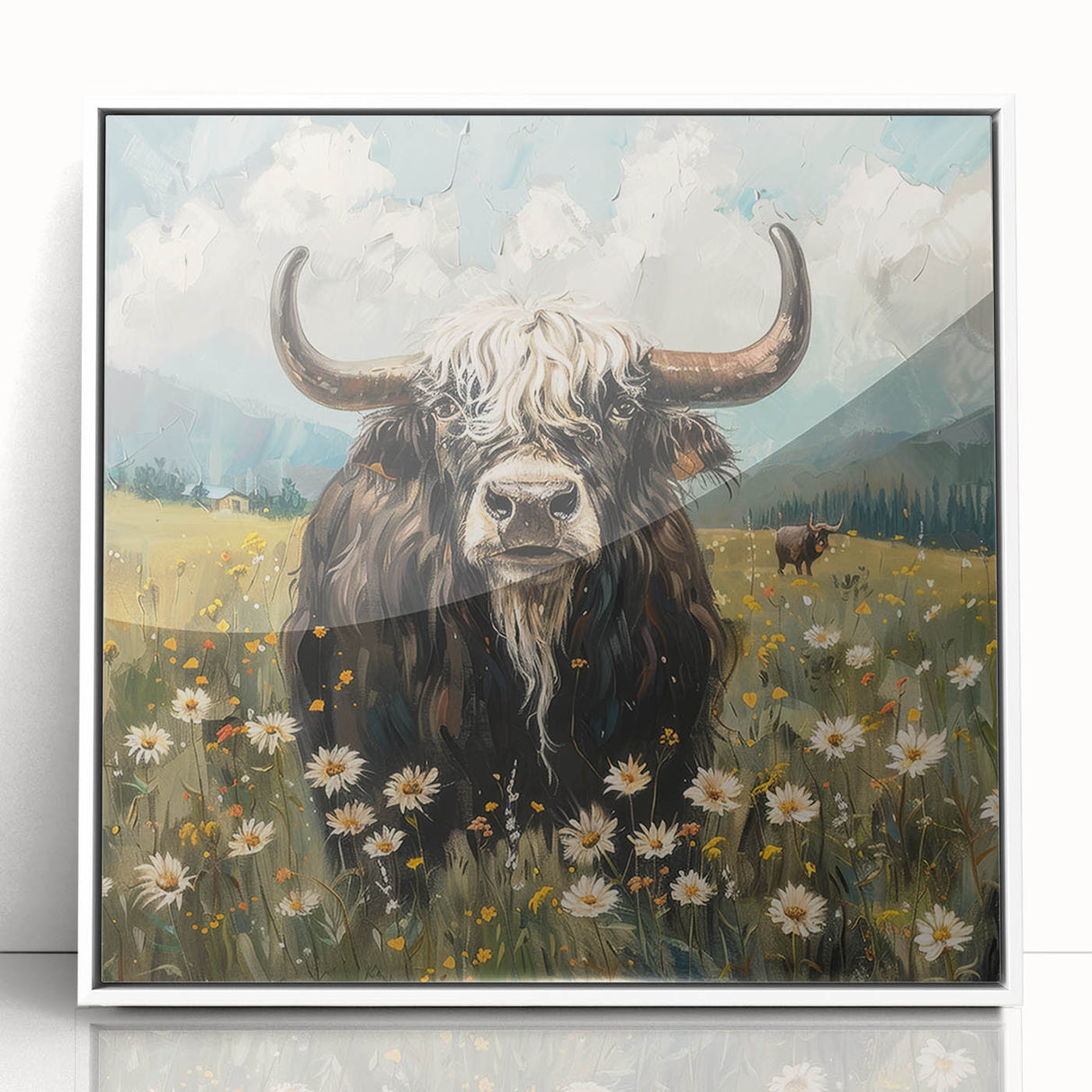 Framed acrylic wall art featuring a colorful animal design, showcasing vibrant illustrations on a white background, perfect for modern home decor.