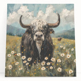 Stretched canvas artwork showcasing a vibrant and colorful design of various animals in a natural setting, perfect for enhancing home decor or as a gift.