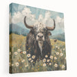 Stretched canvas artwork showcasing a vibrant animal design in rich colors, perfect for home decor. Side view highlights its textured finish and modern aesthetic.