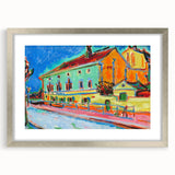 Vibrant Expressionist Cityscape - Colorful Dance Hall Canvas Print