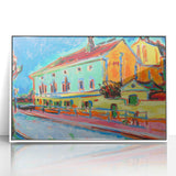 Vibrant Expressionist Cityscape - Colorful Dance Hall Canvas Print