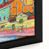 Vibrant Expressionist Cityscape - Colorful Dance Hall Canvas Print