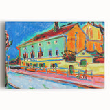 Vibrant Expressionist Cityscape - Colorful Dance Hall Canvas Print