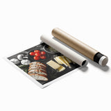 Extra large rolled print featuring an array of detailed floral designs in soft pastel colors.