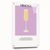 Large abstract wall art on acrylic glass depicting vibrant, colorful food and drinks, ideal for dining room decor.