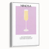 Vintage poster art featuring colorful food and drink imagery on a framed canvas, ideal for living room decor.