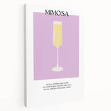 Large stretched canvas featuring a colorful illustration of various fruits and beverages, ideal for kitchen wall art.