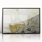 Large abstract wall art featuring assorted fruits in bold colors on a black acrylic framed print, ideal for kitchen decor.