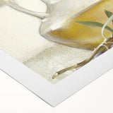 Art deco poster featuring an array of colorful fruits on a rolled canvas, suitable for dining room wall art.