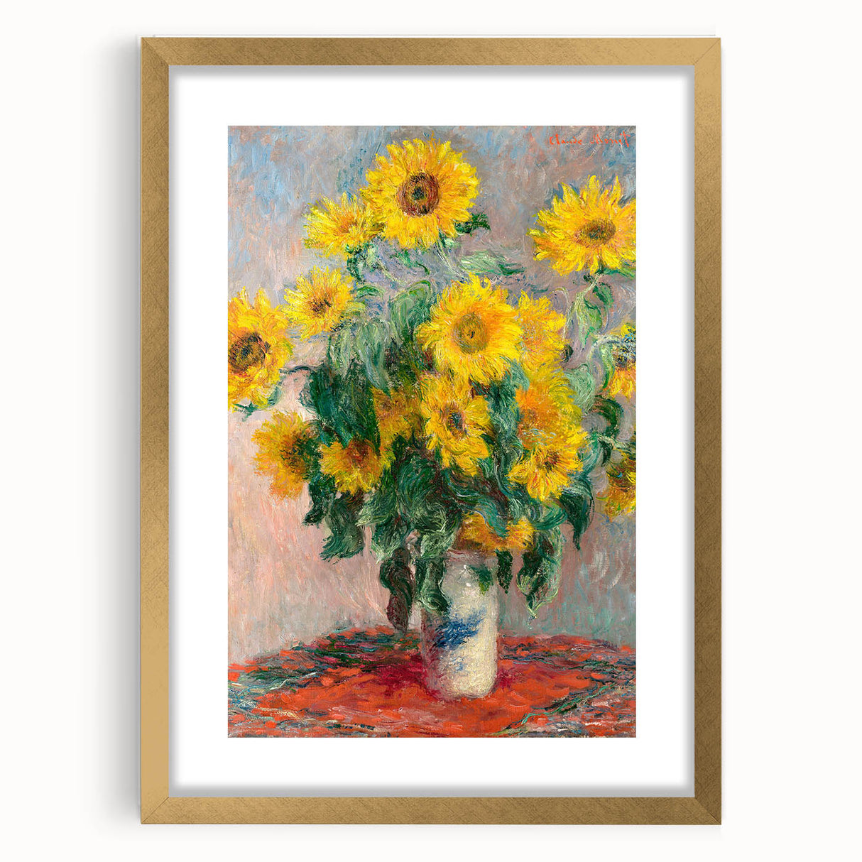 Claude Monet's Bouquet of Sunflowers - Vibrant Impressionist Floral Art
