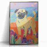 Cute Pug Kids Room Wall Art – Colorful Nursery Animal Print