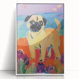 Cute Pug Kids Room Wall Art – Colorful Nursery Animal Print