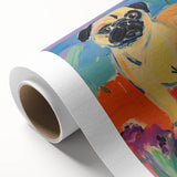 Cute Pug Kids Room Wall Art – Colorful Nursery Animal Print