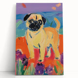 Cute Pug Kids Room Wall Art – Colorful Nursery Animal Print