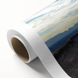 Landscape rolled canvas showcasing vibrant canyons in rich earth tones, designed to evoke the beauty of nature, securely packaged in a protective cardboard tube.