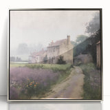 Framed acrylic wall art depicting a serene countryside landscape with lush greenery and a clear blue sky, showcasing vivid colors and intricate details, ideal for home decor.