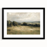 Black framed landscape art print with a white mat, showcasing a serene mountain scene, ideal for modern home decor and enhancing interior aesthetics.
