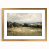 Elegant gold-framed landscape artwork with a mat, showcasing a serene natural scene, perfect for enhancing home decor and adding a touch of sophistication.