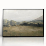 Framed acrylic artwork showcasing a stunning landscape design in a sleek black frame, perfect for modern home decor. Ideal for enhancing living spaces with nature-inspired aesthetics.