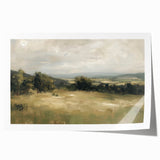 Vibrant rolled print showcasing a serene landscape with lush greenery and a tranquil river, packaged securely in a protective cardboard tube for easy display.