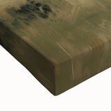 Close-up of a vibrant stretched canvas artwork depicting an abstract landscape with rich colors, perfect for modern home decor or art enthusiasts. The textured surface highlights intricate details that enhance visual interest, making it an ideal centerpiece for any room.